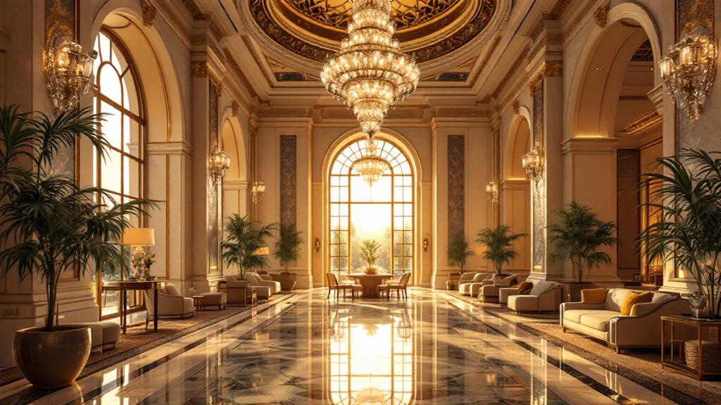 Luxury hotel lobby